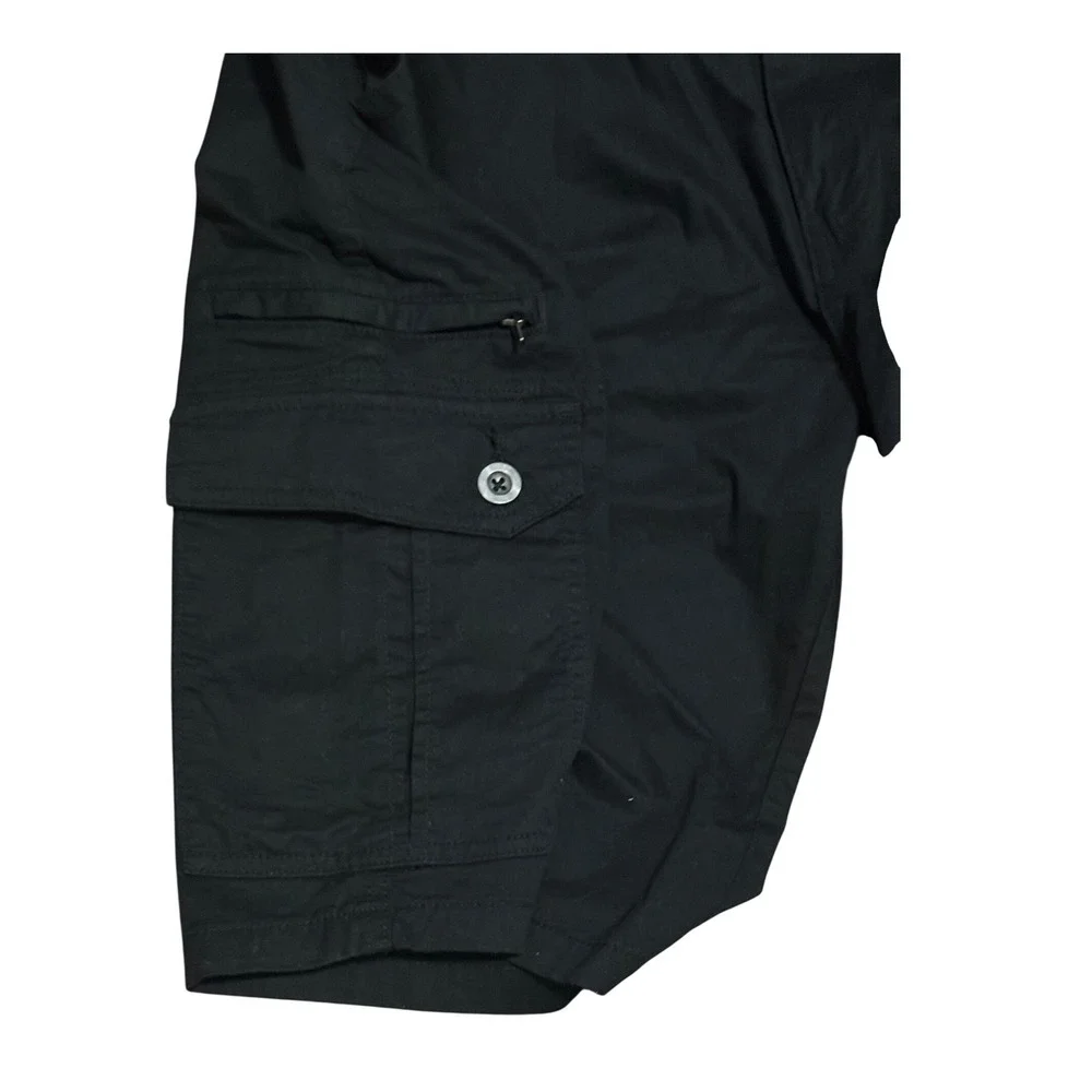 Iron Flex Mens Black Cargo Shorts Sz 38 Multi Pocket Tactical Utility Summer‎ A6